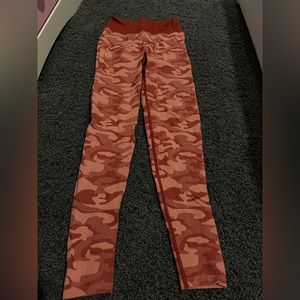 Brand PINK red/orange scrunch camo leggings